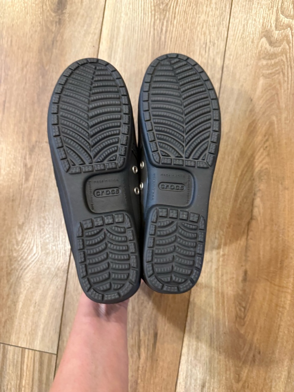CROCS women’s Black Slip-On Boat Moccasins - Picture 5 of 6